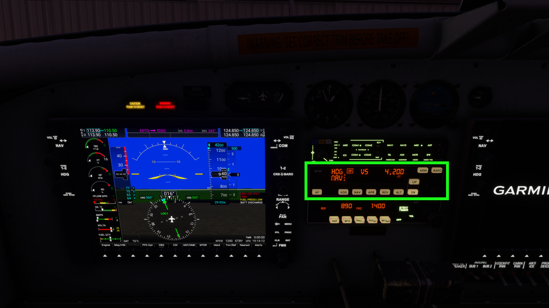 Bendix/King KAP 140 autopilot system, MSFS